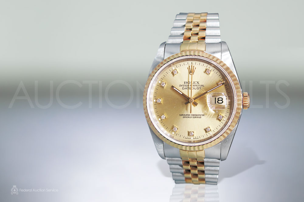 Men's Stainless Steel/18k Yellow Gold Rolex Datejust Automatic Wristwatch sold for $6,000