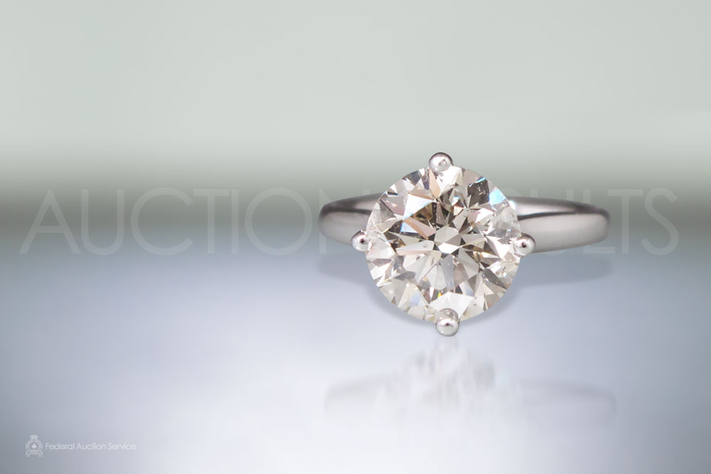 EGL Certified 3.01ct Round Brilliant Cut Diamond Ring sold for $22,500