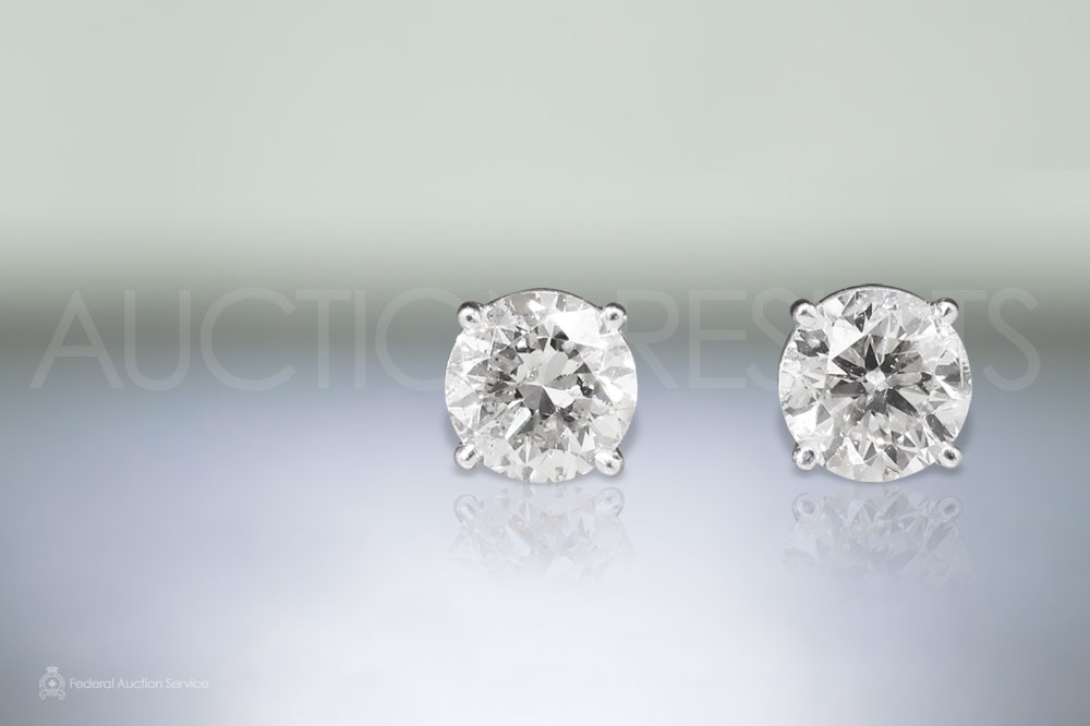 EGL Certified 4.16ct (TDW) Round Brilliant Cut Diamonds Earrings Sold For $19,000