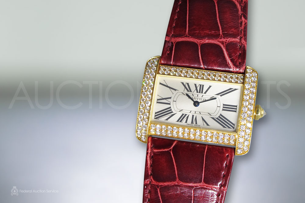 Cartier 'Tank Divan Xl' Quartz Wristwatch with Diamond sold for $15,100