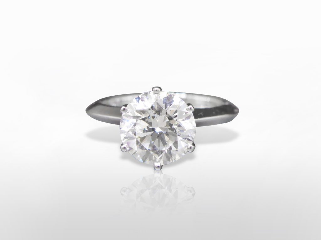 EGL Certified 3.02ct Round Brilliant Cut Diamond Ring