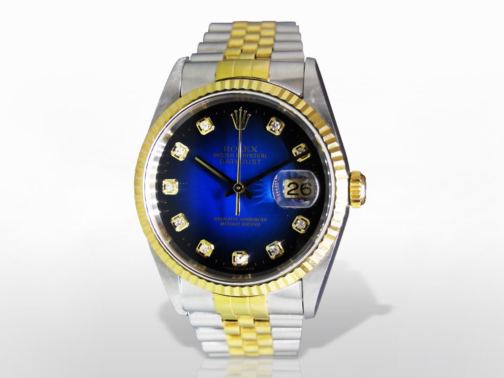 Men's 18k Stainless Steel/Yellow Gold Rolex Datejust Automatic Wristwatch with Diamonds