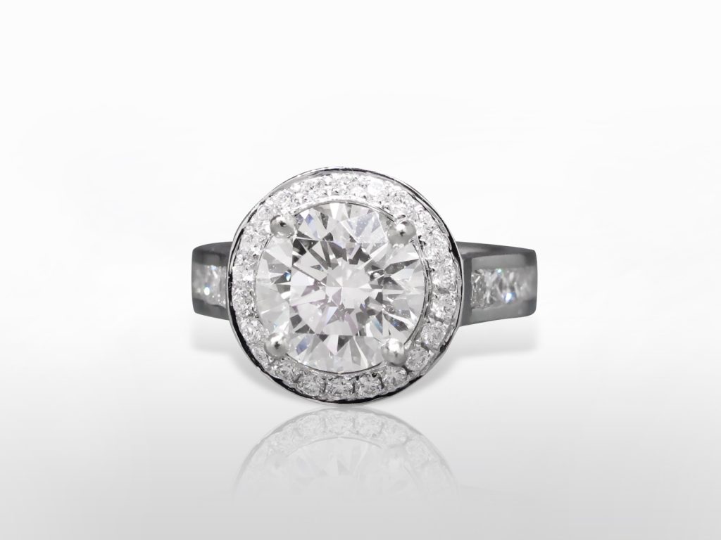 GIA Certified 3.03ct Round Brilliant Cut Diamond Ring