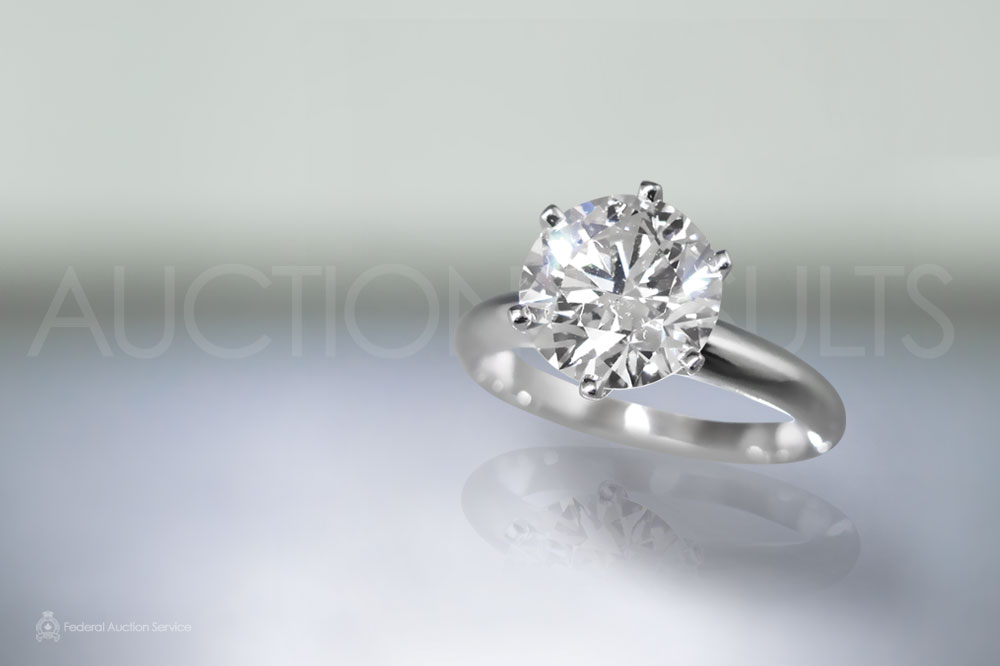 EGL Certified 3ct 'Hearts and Arrows' Cut Diamond Ring sold for $32,100