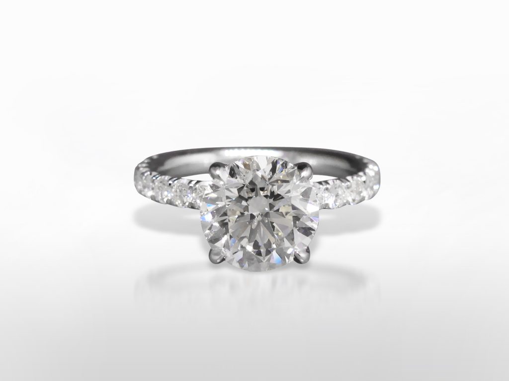 EGL Certified 3.03ct Round Brilliant Cut Diamond Ring