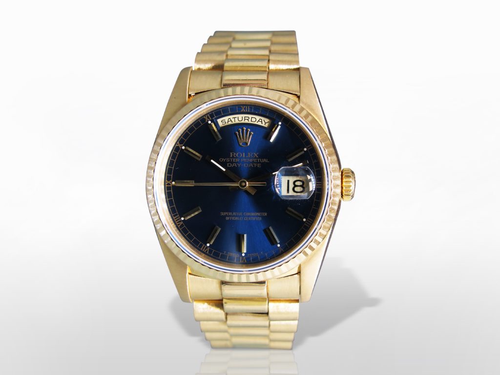 Men's 18k Yellow Gold Rolex Day-Date Automatic Wristwatch
