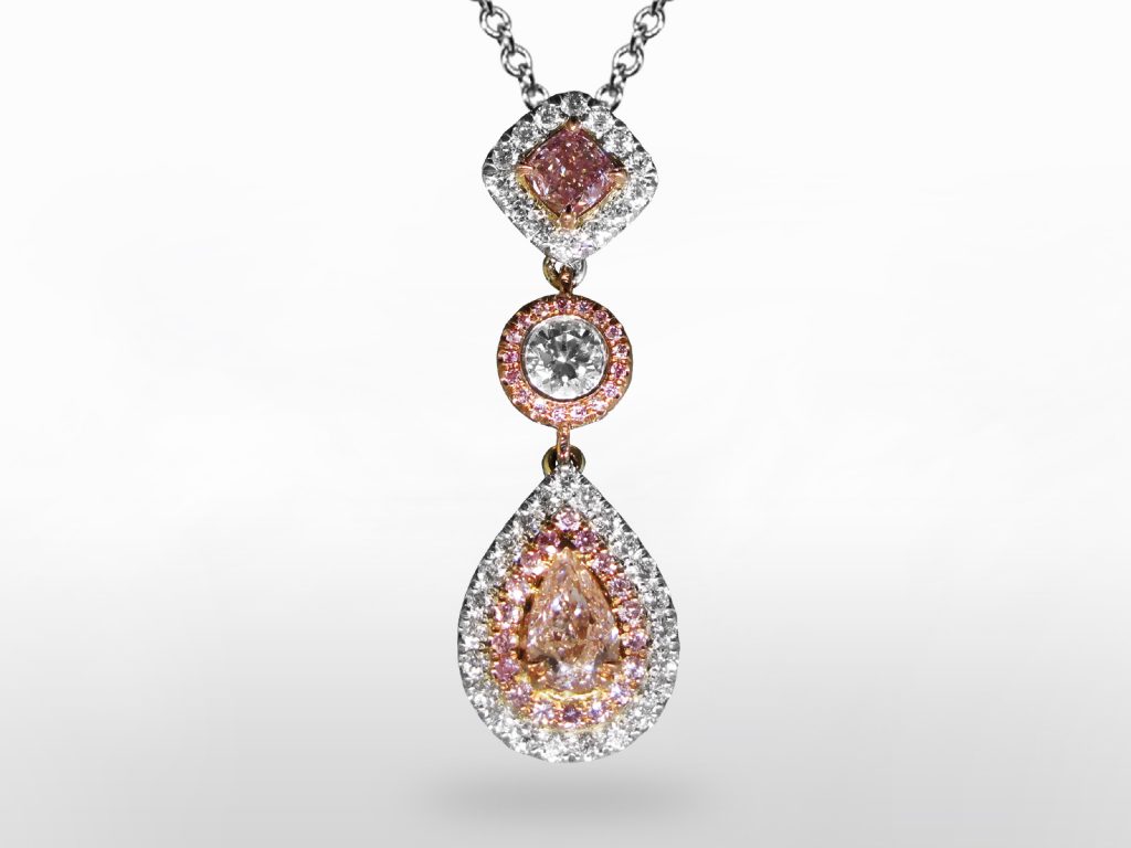 GIA Certified Fancy Pink Diamond Pendant Necklace