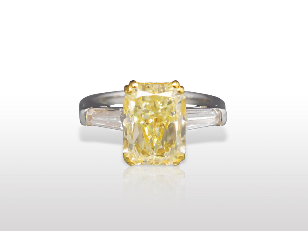 EGL Certified 3.5ct Fancy Yellow Diamond Ring
