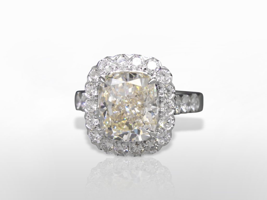 CGL Certified 5.02ct Cushion Cut Diamond Ring