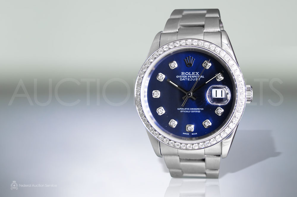 Men's Stainless Steel Rolex Datejust Automatic Wristwatch sold for $7,000