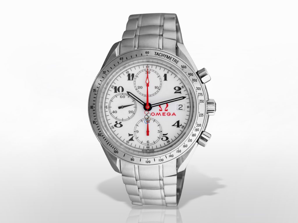 "Olympic Collection" Stainless Steel Omega "Speedmaster Date" Automatic Chronograph