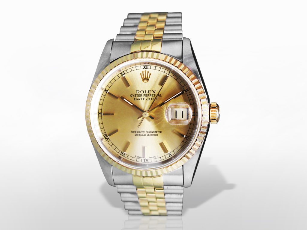 Men's Stainless Steel/18k Yellow Gold Rolex "Datejust" Automatic Wristwatch