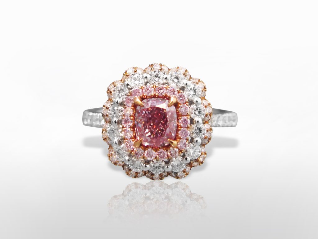 GIA Certified 1.01ct Fancy Purplish Pink Diamond Ring