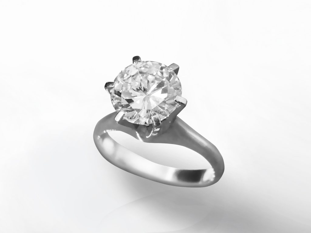 Platinum GIA Certified 2.54ct "D Color" Round Brilliant Cut Diamond Ring