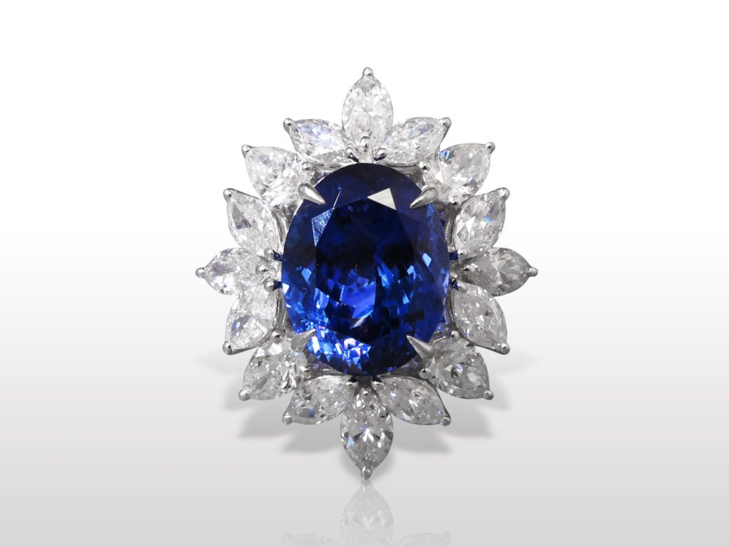 Lady's 18k White Gold 9ct Tanzanite and Diamond Ring