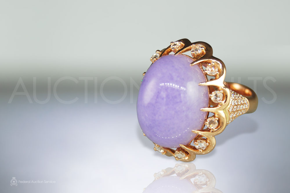 Cabochon Burmese Lavender Jade Ring sold for $30,000