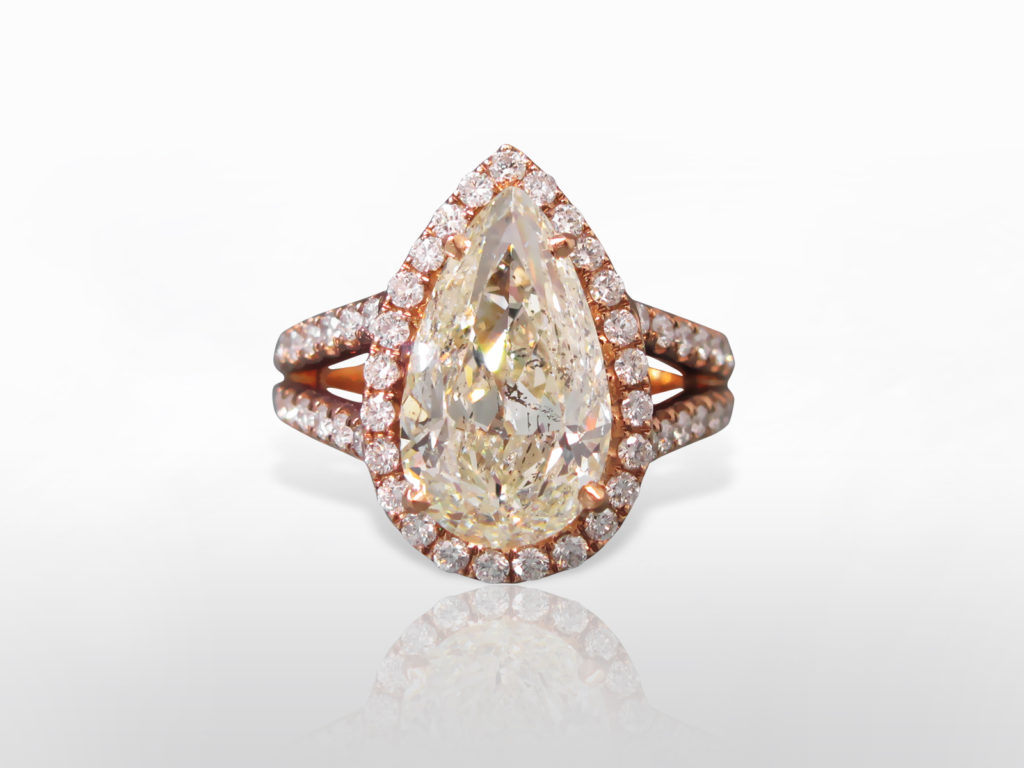 AGS Certified 5.023ct Pear Brilliant Cut Diamond Ring