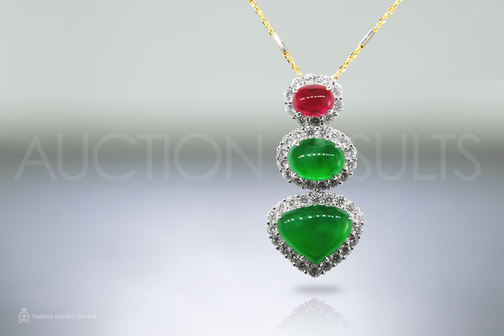 Oval Cabochon Burma Jade Pendant sold for $42,000