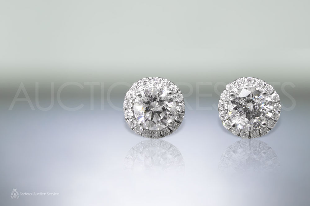 Lady's 18k White Gold 2.08ct (TDW) Diamond Earrings sold for $14,500