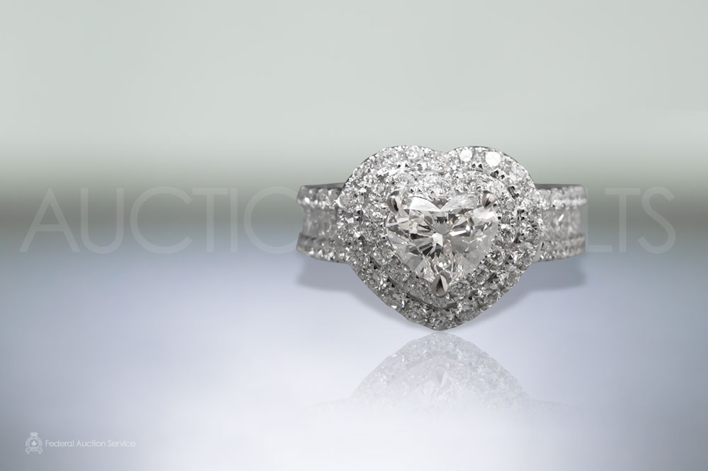 GIA Certified 1.02ct Heart Brilliant Cut Diamond Ring sold for $8,000